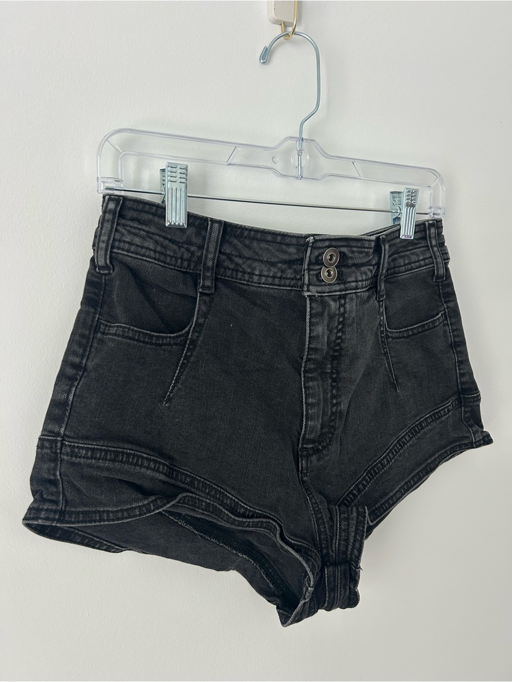Pilcro Black High-Waist Denim Shorts